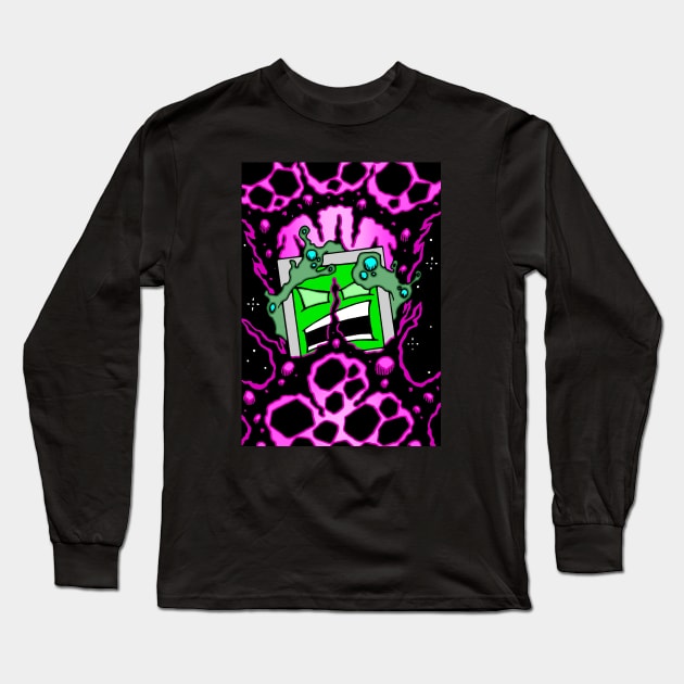 G-LCD Teleports Into Reality! Long Sleeve T-Shirt by Dugg the Skull